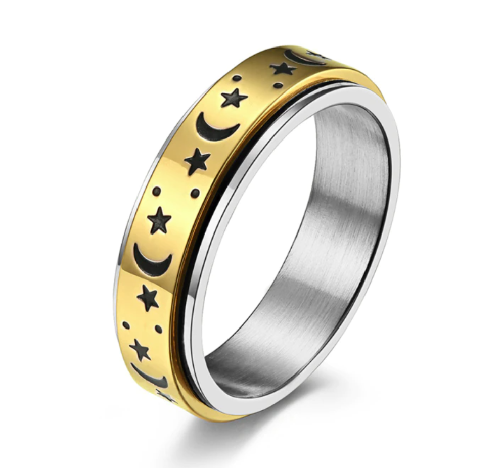 Moon & Stars Fidget Ring