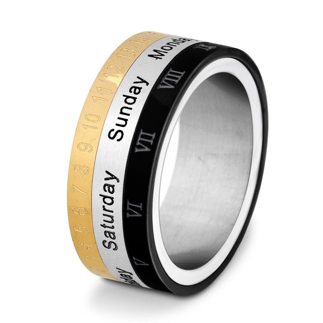 Date & Time Fidget Ring